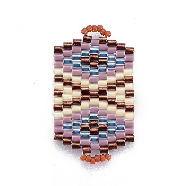 

PandaHall MIYUKI & TOHO Handmade Japanese Seed Beads Links, Loom Pattern, Rectangle, Colorful, 31~32x18~18.5x1.6~1.7mm, Hole: 1.5~2x3~3.5mm...