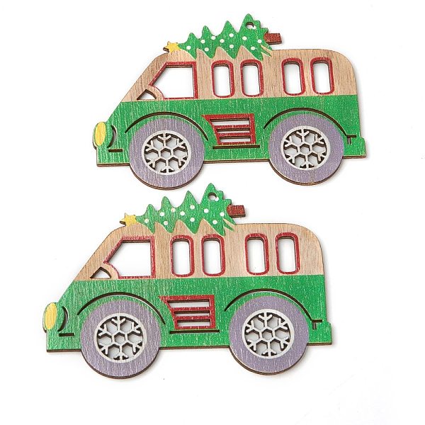 

PandaHall Christmas Theme Natural Wood Big Pendants, Car, Green, 82x114x2mm, Hole: 4mm Wood Vehicle Green