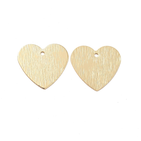 

PandaHall Rack Plating Brass Pendants, Long-Lasting Plated, Cadmium Free & Lead Free, Textured, Heart, Golden, 17x18.5x0.7mm, Hole: 1.4mm...