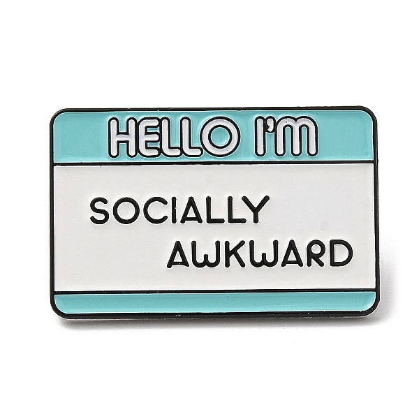 

PandaHall Word Sorry I'm Socially Awkward Enamel Pin, Electrophoresis Black Zinc Alloy Brooch for Backpack Clothes, Medium Turquoise...