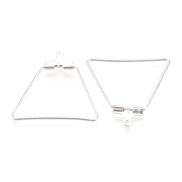 

PandaHall 304 Stainless Steel Pendants, Hoop Earring Findings, Trapezoid, Silver, 21 Gauge, 26x27.5x1.5mm, Hole: 1mm, Inner Size: 19.5x26mm...