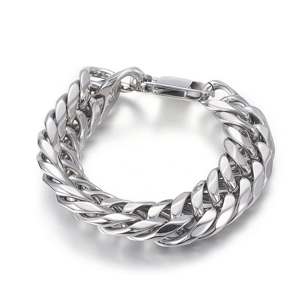 

PandaHall 201 Stainless Steel Wheat Chain Bracelets, with Bayonet Clasps, Stainless Steel Color, 8-3/8 inch(21.4cm), 19mm 201 Stainless...