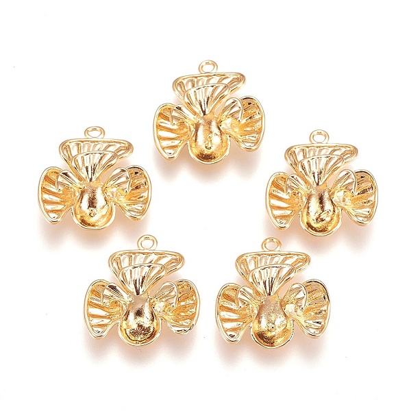 

PandaHall Brass Peg Bails Pendants, For Half Drilled Beads, Nickel Free, Flower, Real 18K Gold Plated, Tray: 6mm, 21x20x8mm, Hole: 1.8mm...