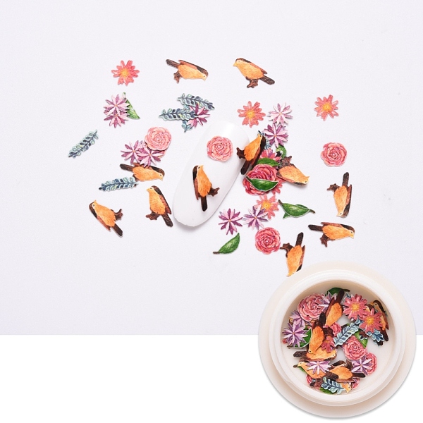 

PandaHall Paper Cabochons, Nail Art Decorations Accessories, Mixed Shapes, Mixed Color, 6~9.5x2.5~9x0.2mm, about 50pcs/box Paper Mixed..., Multicolor