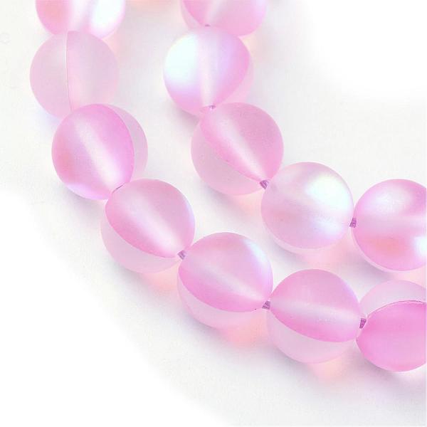 Chapelets de perles en pierre de lune synthétique