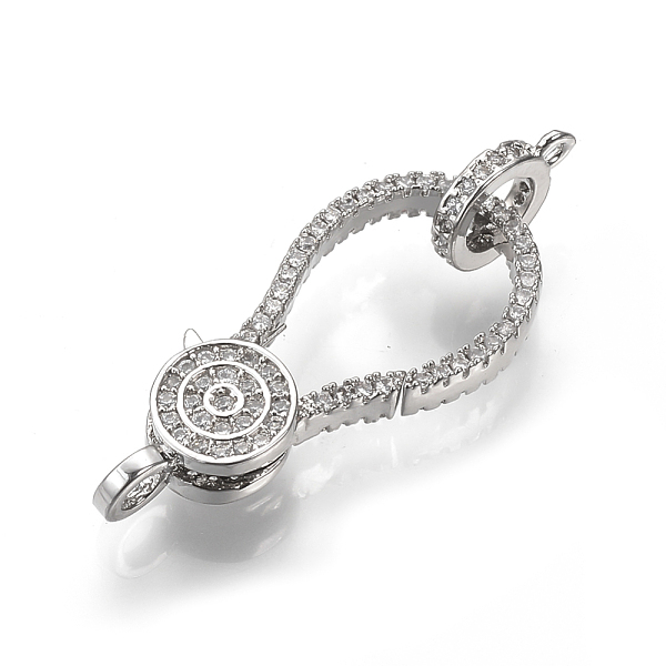 

PandaHall Brass Micro Pave Cubic Zirconia Lobster Claw Clasps, Platinum, 28.5x12.5x4.5mm, Hole: 2.5mm Brass+Cubic Zirconia Others
