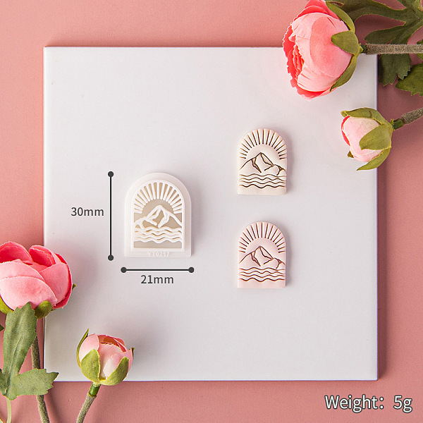 

PandaHall Bohemian style Plastic Molds, Clay Cutters, Clay Modeling Tools, for Earring Making, Arch, Mountain, 3x2.1x1.15cm Plastic Mountain..., White