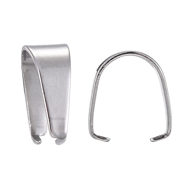 

PandaHall 304 Stainless Steel Snap on Bails, Stainless Steel Color, 7x6mm 304 Stainless Steel