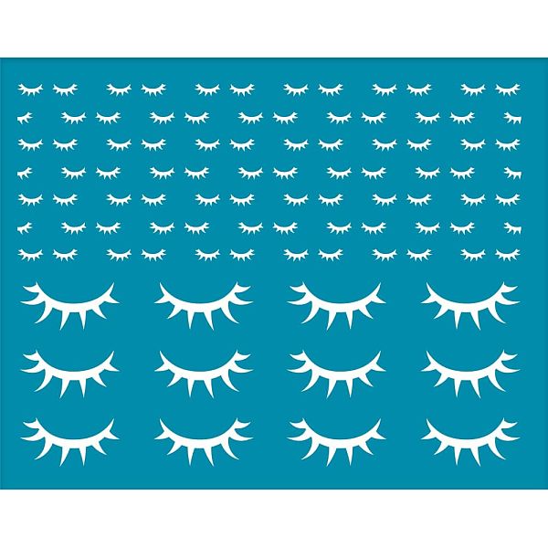 

PandaHall Silk Screen Printing Stencil, for Painting on Wood, DIY Decoration T-Shirt Fabric, Eyelash Pattern, 100x127mm Nylon Body Cyan