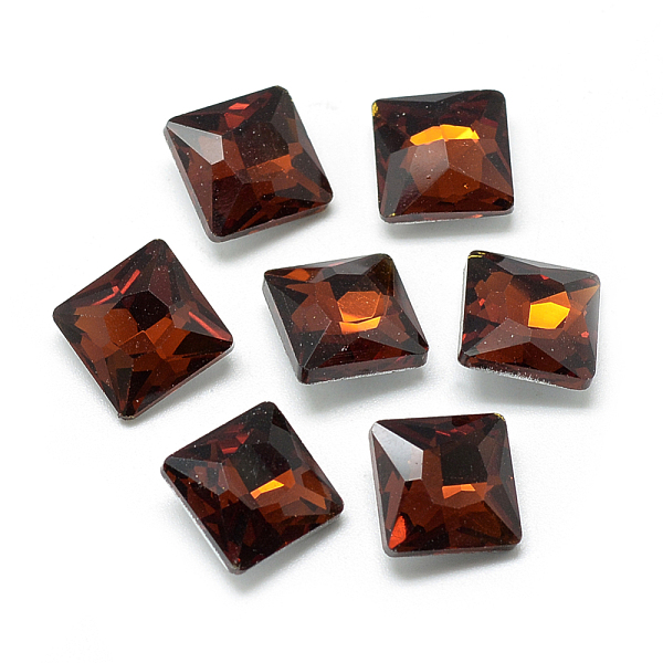 

PandaHall Pointed Back Glass Rhinestone Cabochons, Back Plated, Faceted, Square, Saddle Brown, 8x8x3.5mm Glass Rhinestone Square Brown