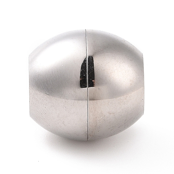 

PandaHall 304 Stainless Steel Magnetic Clasps with Glue-in Ends, Drum, 13x13mm, Hole: 6mm 304 Stainless Steel