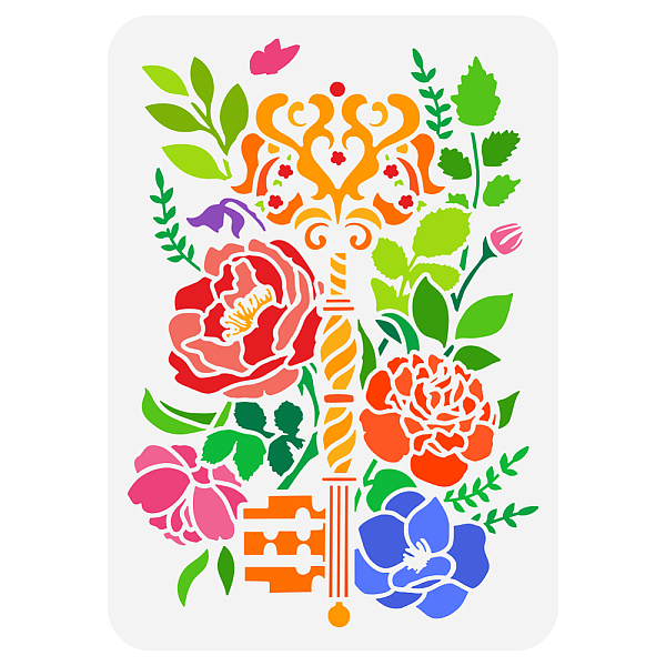 

PandaHall Plastic Drawing Painting Stencils Templates, for Painting on Scrapbook Fabric Tiles Floor Furniture Wood, Rectangle, Flower...