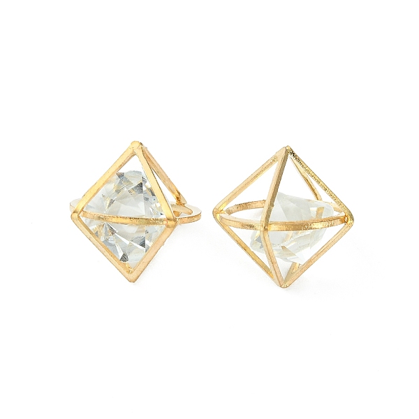 

PandaHall Crystal Glass Rhinestone Pendants, with Iron Finding, Hollow Rhombus Charms, Golden, 19x17mm Iron+Rhinestone Rhombus Clear