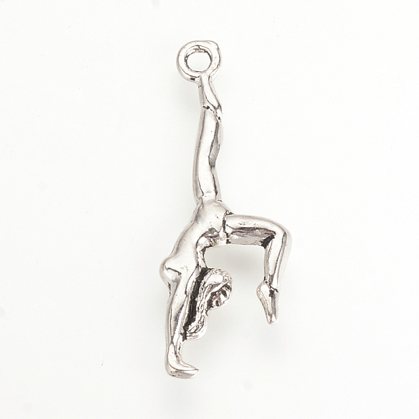 

PandaHall Tibetan Style Alloy Pendants, Sport Pendants, Gymnastics, Cadmium Free & Lead Free, Antique Silver, 30x11x3mm, Hole: 2mm, about...