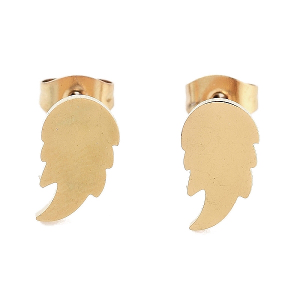 

PandaHall Vacuum Plating 304 Stainless Steel Stud Earrings for Women, Wing, Golden, 11.5x6.5mm 304 Stainless Steel Wing