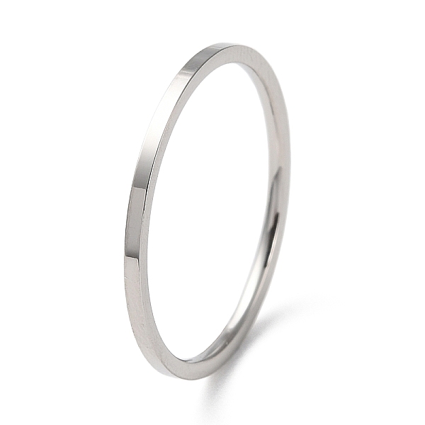 

PandaHall 304 Stainless Steel Simple Plain Band Finger Ring for Women Men, Stainless Steel Color, Size 7, Inner Diameter: 17.4mm, 1mm 304...