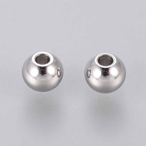 304 Stainless Steel Smooth Round Spacer Beads