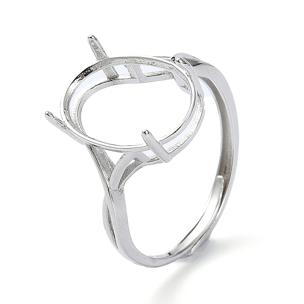 

PandaHall Adjustable 925 Sterling Silver Finger Ring Components, 4 Claw Prong Ring Settings, For Half Drilled Beads, Real Platinum Plated...