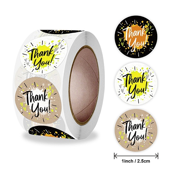Word Thank You Self Adhesive Paper Stickers