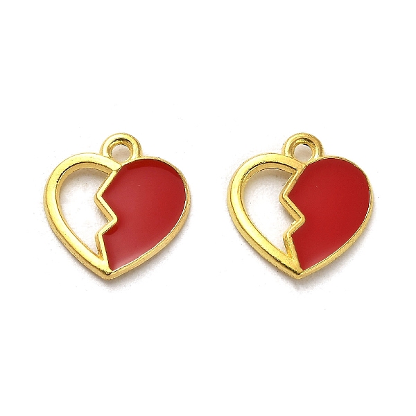 

PandaHall Alloy Enamel Charm, Golden, Heart Charm, Red, 14.5x14x1mm, Hole: 1.6mm Alloy+Enamel Heart Red