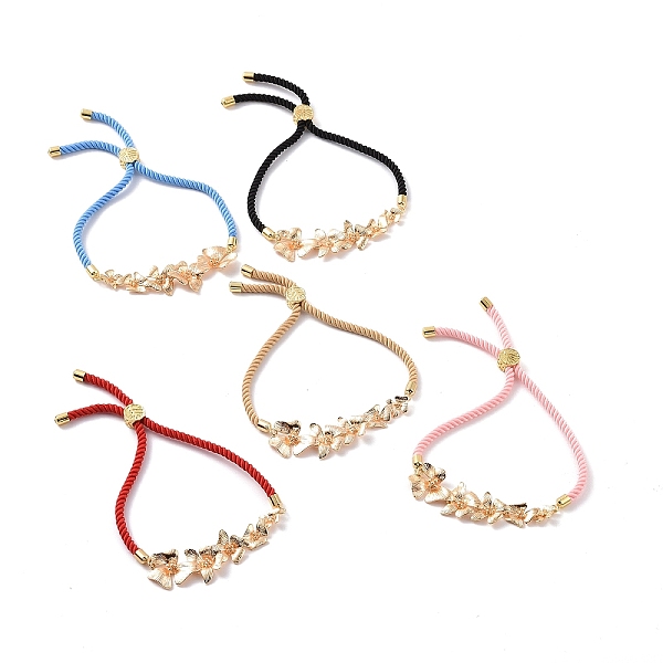 

PandaHall Brass Flower Link Slider Bracelets, Adjustable Nylon Cord Bracelet for Women, Mixed Color, 11 inch(28cm) Nylon Multicolor