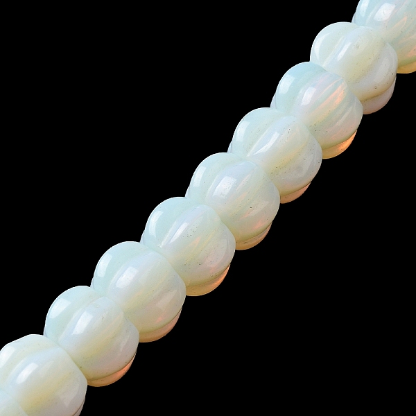 

PandaHall Opalite Beads Strands, Pumpkin, 10x14x12.5mm, Hole: 1mm, about 20pcs/strand, 7.72''~7.76''(19.6~19.7cm) Opalite Pumpkin