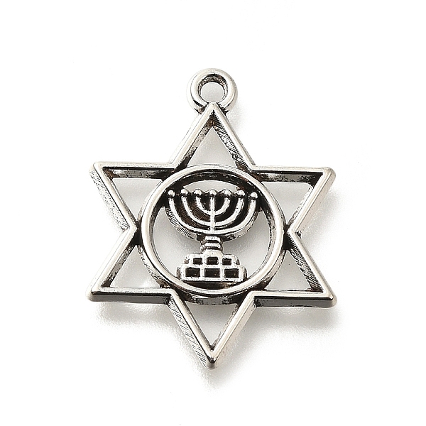 

PandaHall Tibetan Style Alloy Pendants, Cadmium Free & Lead Free, Star of David, Antique Silver, 25x19x1mm, Hole: 1.6mm, about 416pcs/500g...