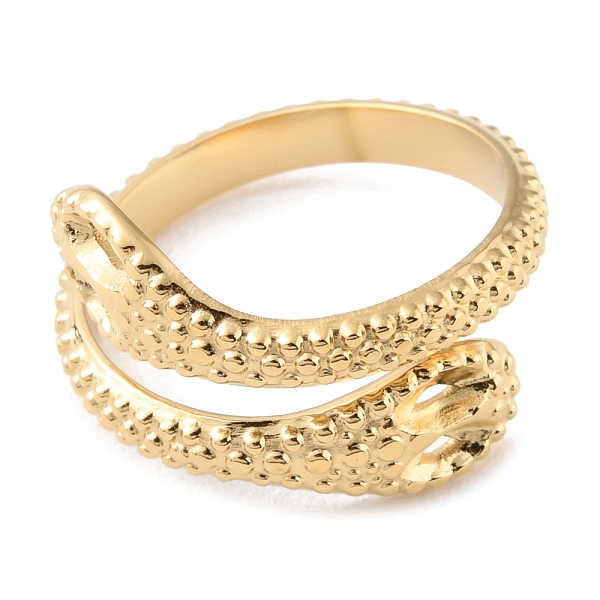 

PandaHall 304 Stainless Steel Snake Open Cuff Rings, Real 14K Gold Plated, Inner Diameter: 18mm 304 Stainless Steel