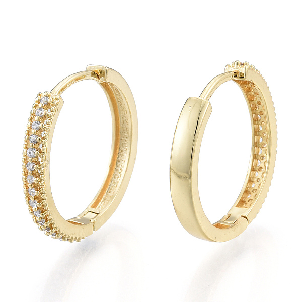 

PandaHall Clear Cubic Zirconia Hinged Hoop Earrings, Brass Jewelry for Women, Nickel Free, Real 18K Gold Plated, 24.5x26x3.5mm, Pin: 1.2mm...