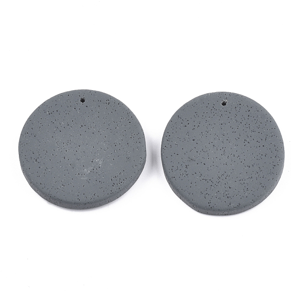 

PandaHall Handmade Polymer Clay Pendants, Flat Round, Dark Gray, 30~31x29~30.5x4~5mm, Hole: 1mm Polymer Clay Flat Round Gray