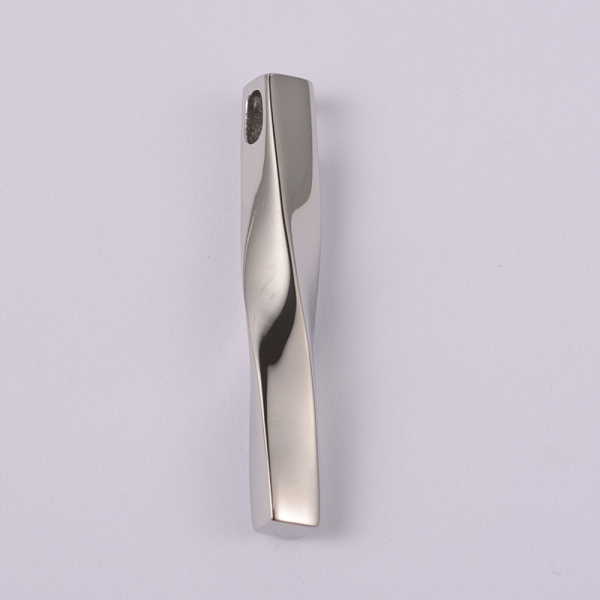 

PandaHall Twisted Strip 304 Stainless Steel Pendants, Stainless Steel Color, 40~41x6~7x6~7mm, Hole: 2x5mm 304 Stainless Steel Others