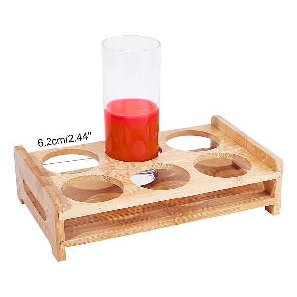 

PandaHall Wood Holders for Shot Glasses, Beer Wine Glasses Organizer Rack for Family Party Bar Pub, Rectangle, Peru, 248x143x65mm, Inner..., Brown