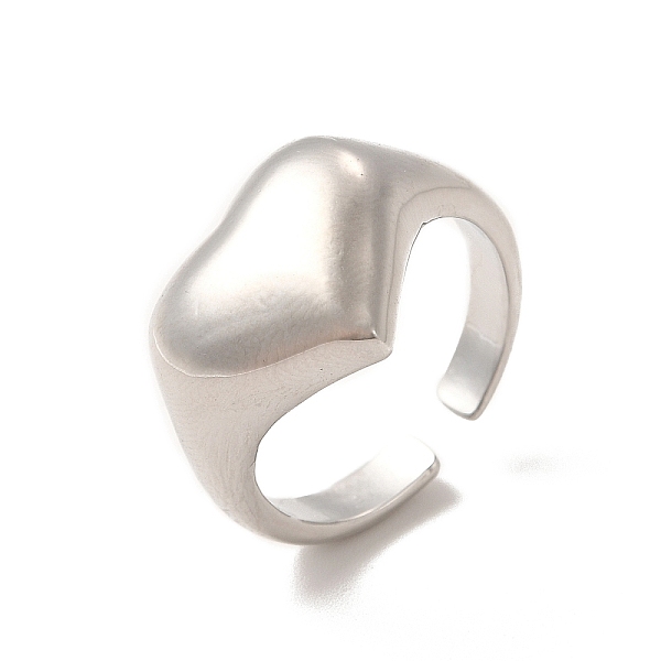 

PandaHall Rack Plating Brass Heart Open Cuff Rings for Women, Long-Lasting Plated, Cadmium Free & Lead Free, Platinum, US Size 8, Inner...