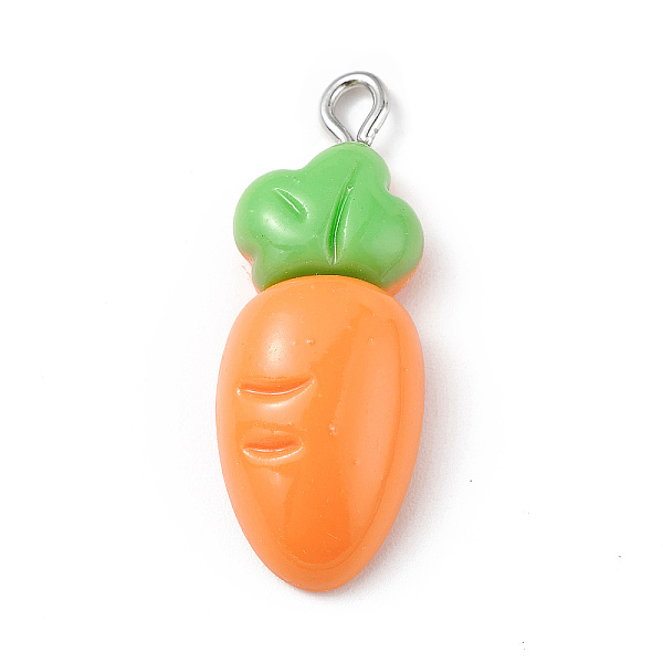 

PandaHall Opaque Resin Pendants, Cute Rabbit Charms, with Platinum Tone Iron Loops, Carrot, Vegetables, 30x11.5x7mm, Hole: 2mm Iron+Resin...