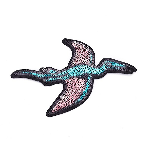 

PandaHall Rayon Embroidery Cloth Iron on/Sew on Patches, Paillette DIY Garment Accessories, Dinosaur, Mixed Color, 90~120x150~161x1~1.7mm..., Multicolor