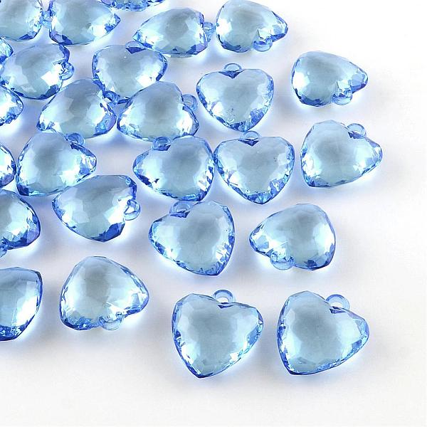 

PandaHall Transparent Acrylic Pendants, Faceted Heart, Royal Blue, 31x28x13mm, Hole: 3mm, about 88pcs/500g Acrylic Heart Blue
