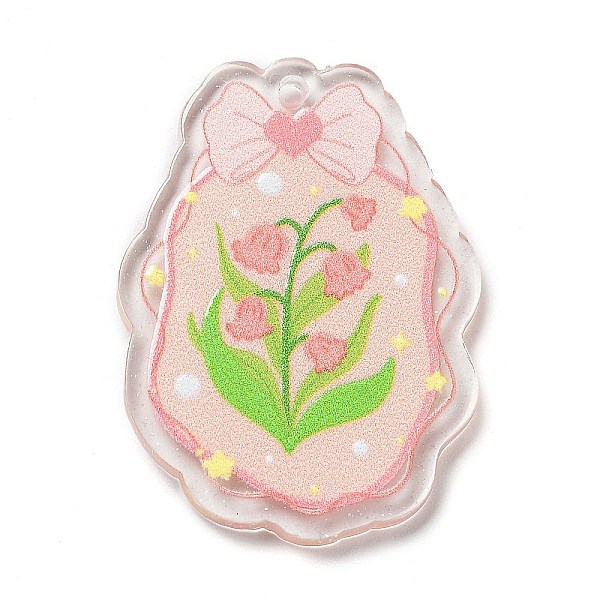 

PandaHall Acrylic Pendants, Flower, PeachPuff, 40.5x29x2.5mm, Hole: 1.8mm Acrylic Flower Brown