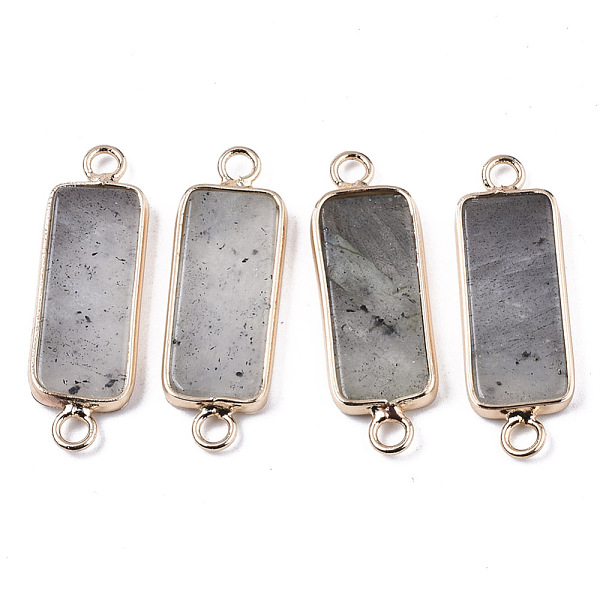 

PandaHall Natural Labradorite Links Connectors, with Light Gold Tone Brass Findings, Rectangle, 27~30x10x2.5mm, Hole: 2.5mm Labradorite...