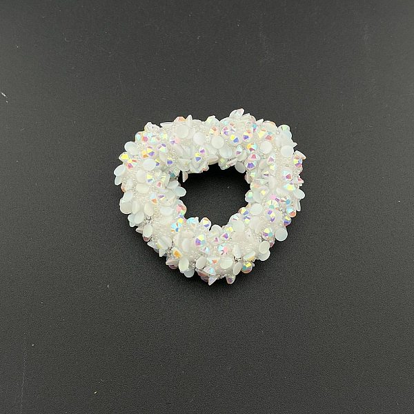 Perles de cœur creuses en résine strass bling bling