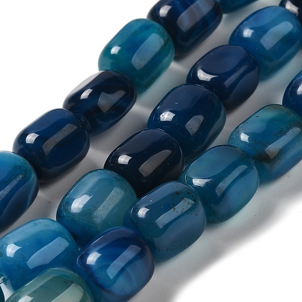 

PandaHall Natural Agate Beads Strands, Dyed & Heated, Column, Deep Sky Blue, 15~16x11.5~13x11~13mm, Hole: 1.6mm, about 12pcs/strand...