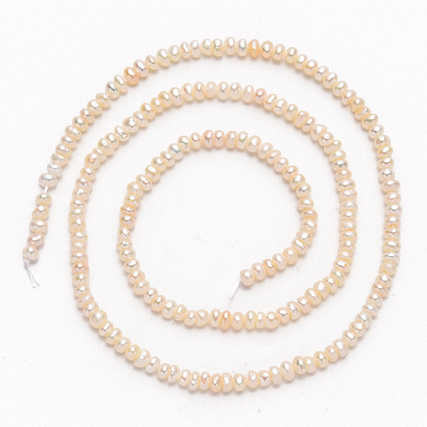 

PandaHall Natural Cultured Freshwater Pearl Beads Strands, Two Sides Polished, Creamy White, 3~4mm, Hole: 0.8mm, about 110pcs/strand, 13.6...