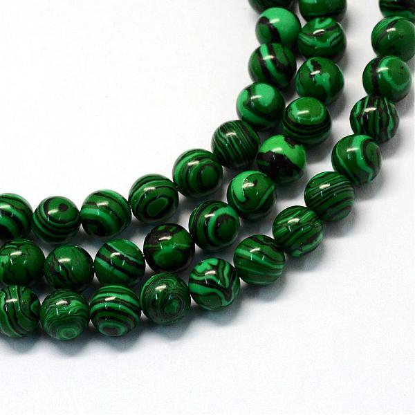 

PandaHall Synthetic Turquoise Gemstone Bead Strands, Round, Dyed , Dark Green, 10x10mm, Hole: 2mm, about 49pcs/strand, 15.3 inch Synthetic...