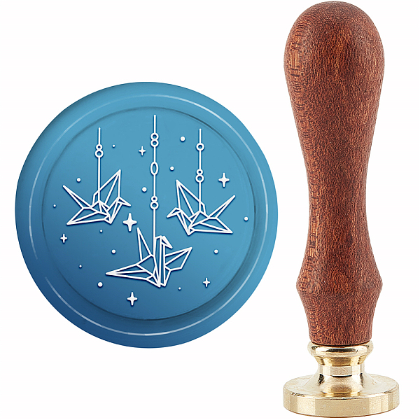 

PandaHall CRASPIRE Paper Crane Wax Seal Stamp Paper Crane Sealing Wax Stamps 30mm Retro Vintage Removable Brass Stamp Head with Wood Handle...