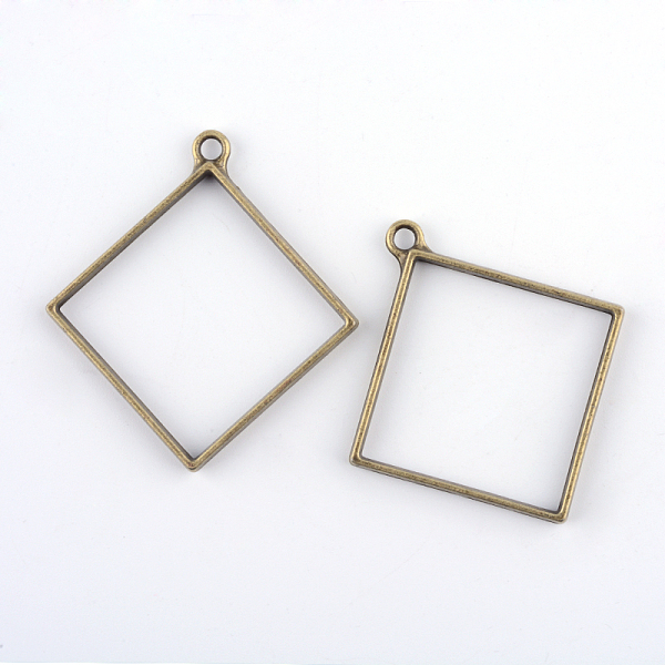 

PandaHall Rack Plating Alloy Rhombus Open Back Bezel Pendants, For DIY UV Resin, Epoxy Resin, Pressed Flower Jewelry, Cadmium Free & Nickel...