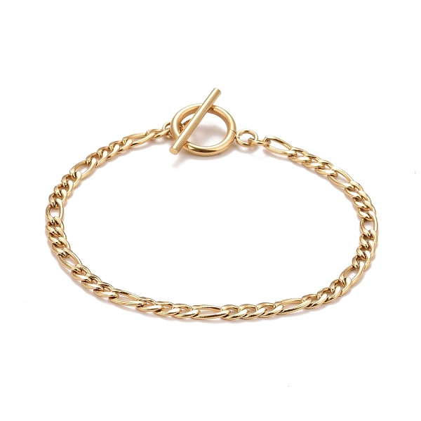 

PandaHall Ion Plating(IP) 304 Stainless Steel Chain Bracelets for Women or Men, Figaro Chain Bracelets, Golden, 8 inch(20.3cm) 304 Stainless...