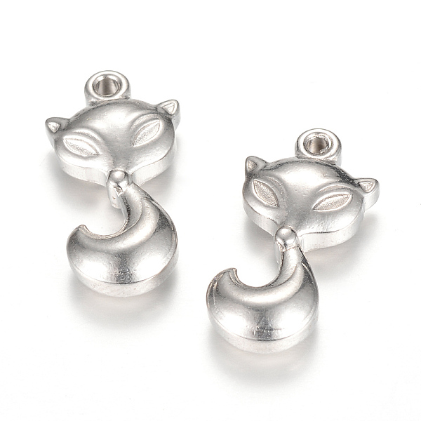 

PandaHall 304 Stainless Steel Pendants, Fox, Stainless Steel Color, 18x9x4mm, Hole: 1.5mm 304 Stainless Steel Fox