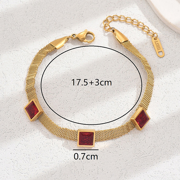 

PandaHall Elegant Stainless Steel Glass Wide Cuff Bracelet for Women, Perfect Gift Stainless Steel