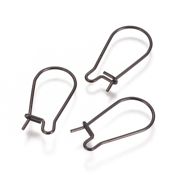 

PandaHall 304 Stainless Steel Hoop Earrings Findings Kidney Ear Wires, Electrophoresis Black, 21 Gauge, 20x10x0.7mm 304 Stainless Steel