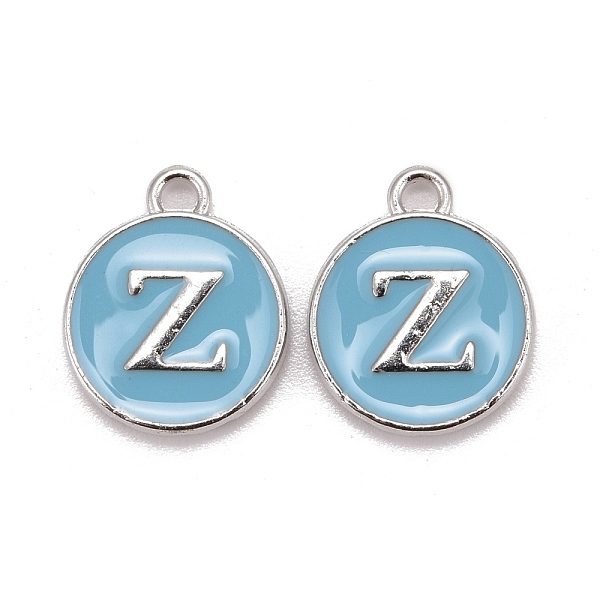 

PandaHall Platinum Plated Alloy Enamel Charms, Cadmium Free & Lead Free, Enamelled Sequins, Flat Round with Letter, Letter.Z, 14x12x2mm...