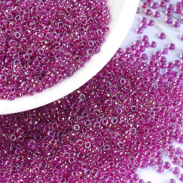 

PandaHall MIYUKI Round Rocailles Beads, Japanese Seed Beads, (RR3529) Fancy Lined Magenta, 15/0, 1.5mm, Hole: 0.7mm, about 250000pcs/pound..., Pink